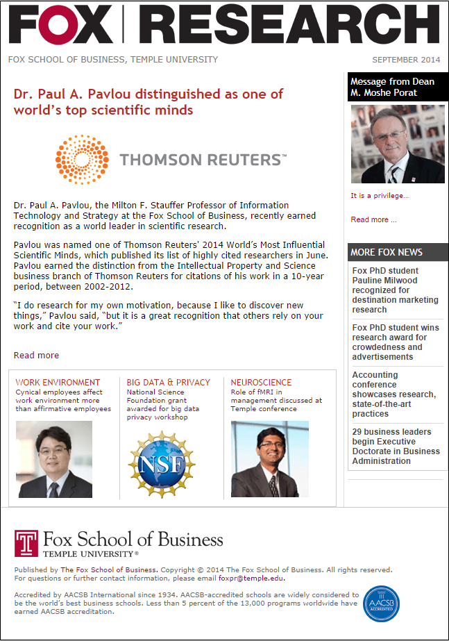 Research at Fox September 2014