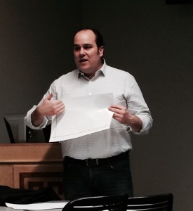 Professor Robert McNamee speaking to students in the workshop