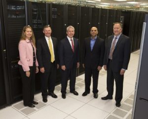 Organizers of Temple University's National Cyber Analyst Challenge include (from left) Laurel Miller, Director of Temple University's Institute for Business and Information Technology; John McGroary, Lockheed Martin's Project Engineer Principal, Engineering & Technical Capabilities, Information Systems & Global Solutions; Michael Bradshaw, Lockheed Martin's Vice President & Chief Information Officer, Mission Systems and Training; Dr. Munir Mandviwalla, Executive Director of Temple University's Institute for Business and Information Technology, Chair and Associate Professor of Management Information Systems department; and James P. Connelly, Lockheed Martin's Vice President of Corporate Information Security & Chief Information Security Officer.