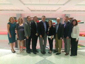 Attendees of the first Online MBA consortium included: Susan E. Cates, University of North Carolina; Kathryn Barraclough, Carnegie Mellon University; Alexander D. Sevilla, University of Florida; Philip T. Powell, Indiana University; Stanley G. Harris, Auburn University; Monica S. Powell, University of Texas at Dallas; Steven G. Allen, North Carolina State University; Darin T. Kapanjie, Temple University; and Christine M. Kiely, Temple University.