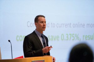 Ben Stucker, MBA ‘13, delivers his winning presentation