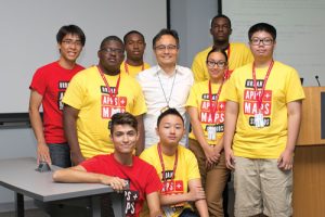 Photo of Dr. Youngjin Yoo (center) with students from Temple University’s Urban Apps & Maps Studios