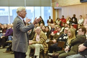 Bernie Marcus speaks to audience.