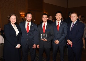 The winning team from Temple University’s Fox School of Business featured Carolyn Murset, Andrew Donchez, Sean Preis, and Zilong Zhao. They are joined by Dr. R.B. Drennan, Chair of Fox’s Risk, Insurance, and Healthcare Management department.