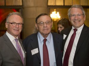 Fox School Dean Dr. M. Moshe Porat, left, and Temple University President Dr. Neil D. Theobald, right, meet with William A. Graham, the recipient of the 2015 Musser Award for Excellence in Leadership.