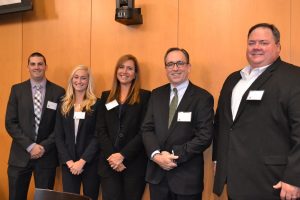 IMA-T President Andrew Narducci, far left, and BAP President Devin Jones, second from left, with panelist at the internal audit event.