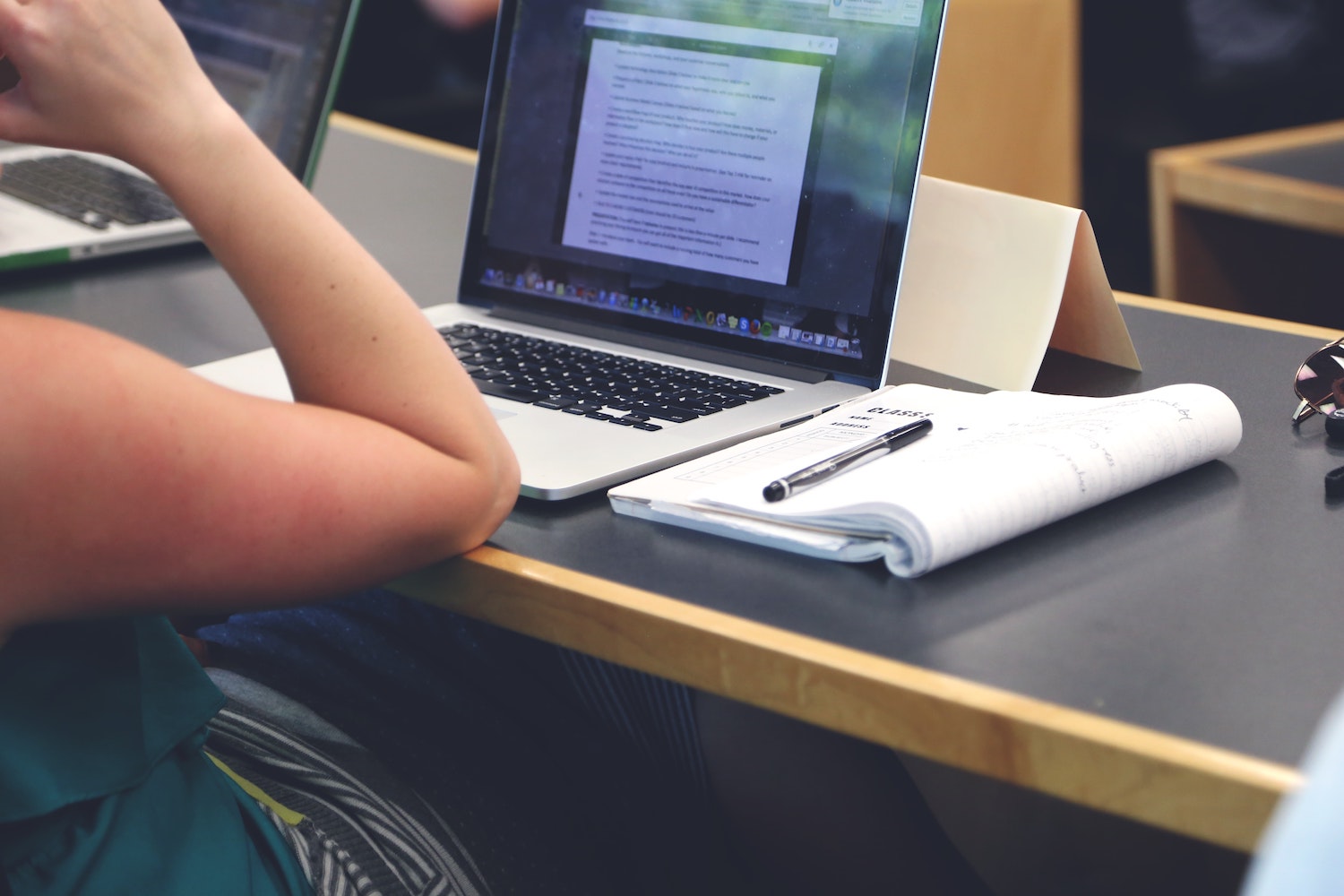 Student In Class on Laptop