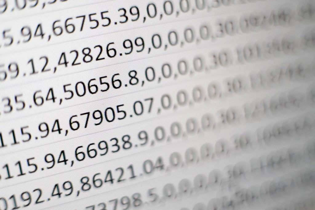 calculations on a computer screen