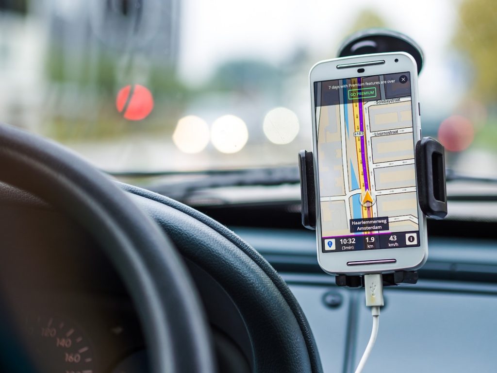 Navigation app on smartphone