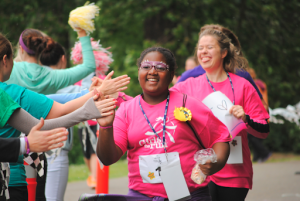 Student running in race 