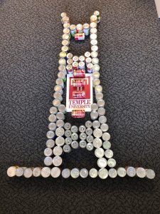 Bell Tower shaped can sculpture 