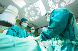 Doctors performing surgery 