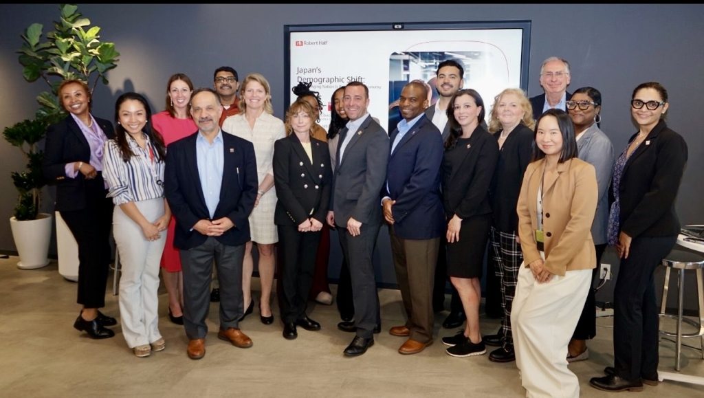 The Fox School EMBA cohort visited companies like Robert Half (pictured above) for on-site educational lessons as part of the global immersion experience in Japan.