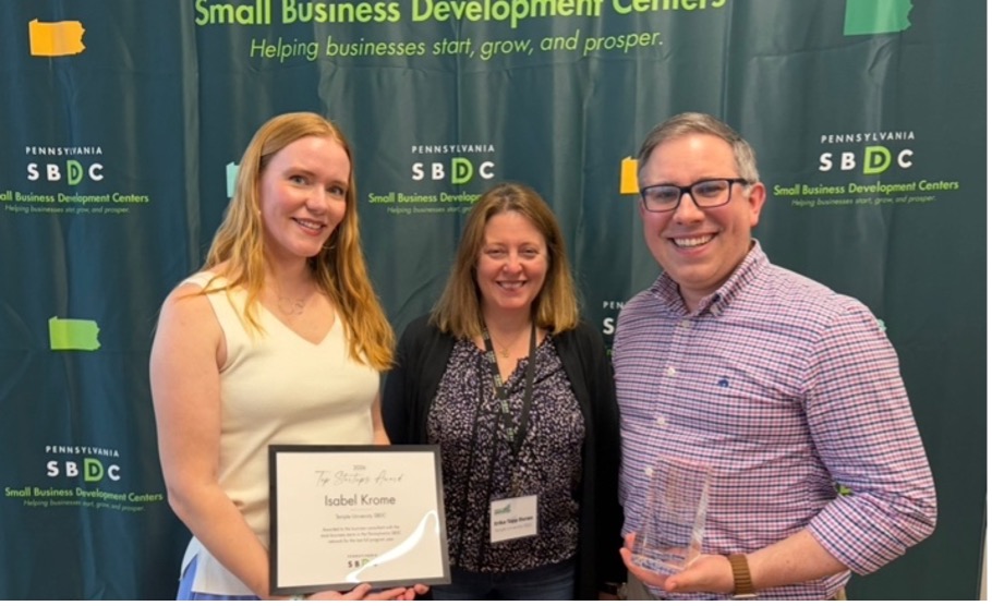 Two members of the Temple University Small Business Development Center