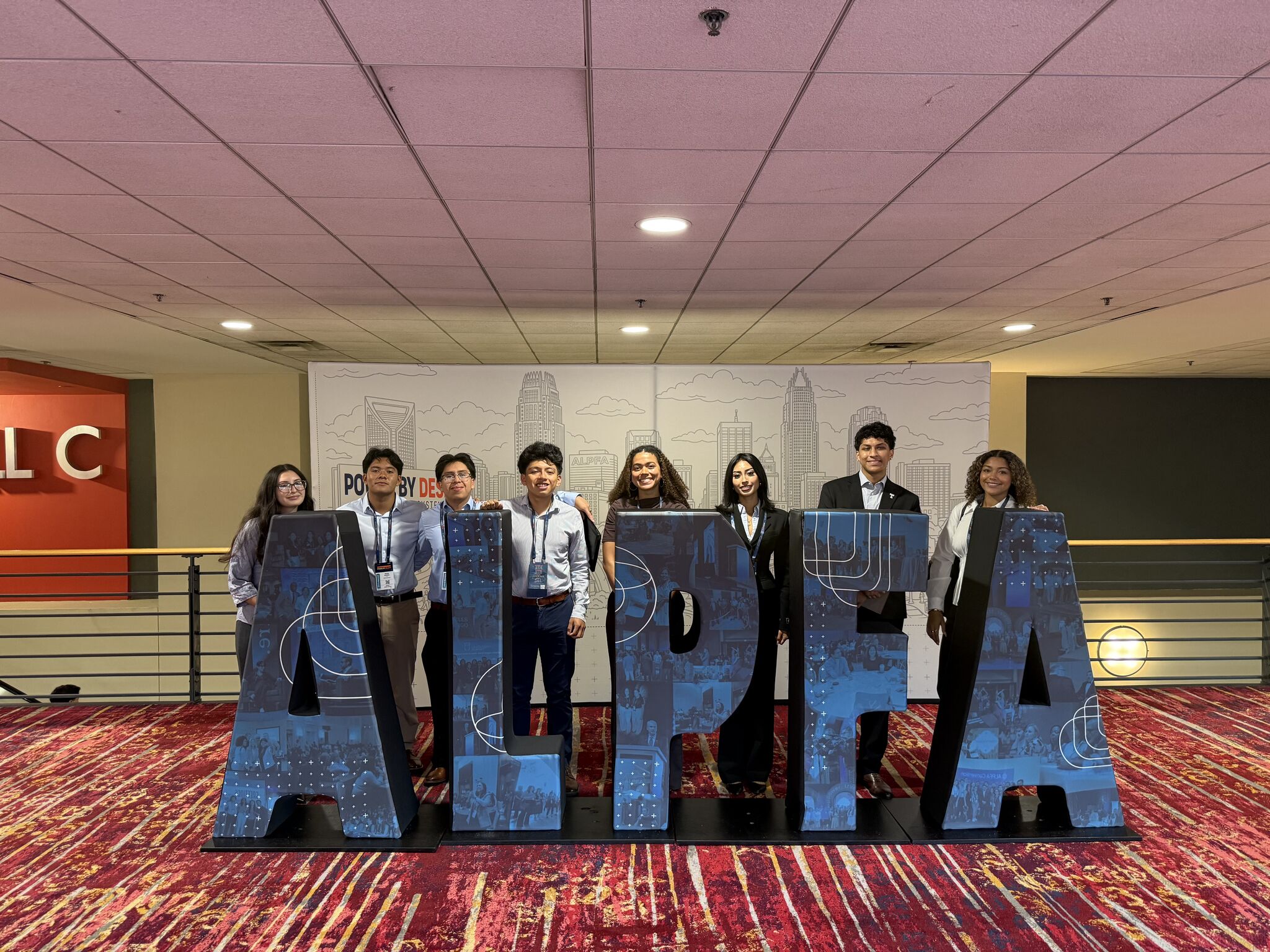 Darwuin Escobar with fellow students attending the 2026 ALPFA Convention